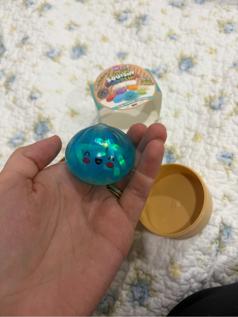 RARE teal ribbon mini dumpling authentic RMS squishy